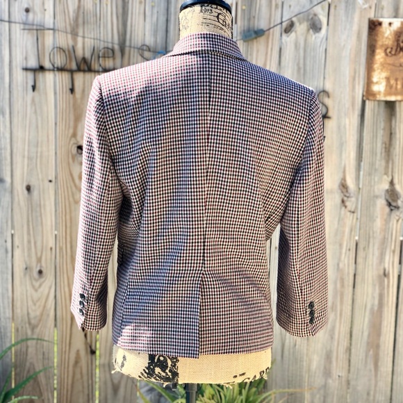View houndstooth blazer burgundy & black size 10 - Picture 4 of 7